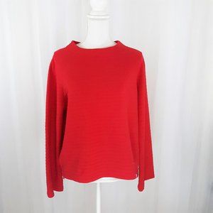 Monari Red Long Sleeve Ribbed Top